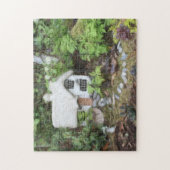 Blumengarten Hütte Gouache Malerei Puzzle (Vertikal)