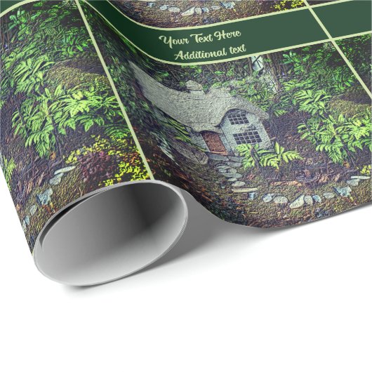 Blumengarten Hütte Personalisiert Geschenkpapier (Rolleneckpunkt)
