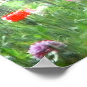 Blumengarten im Regenplakat Poster (Ecke)