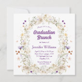 Blumengarten im Wasser lila Abschluss Brunch Einladung (Vorderseite)