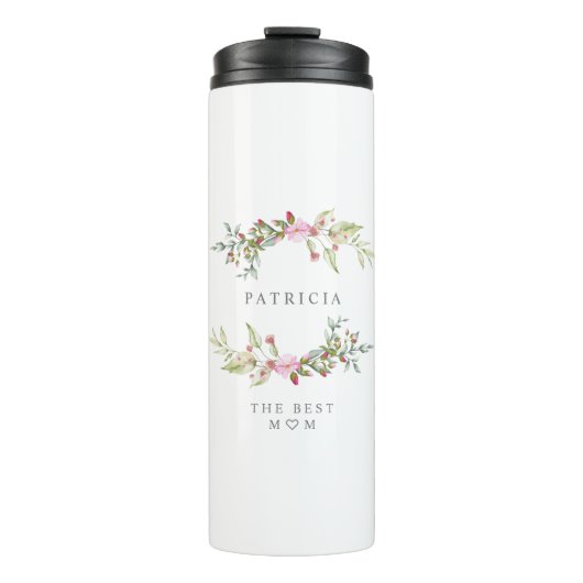 Blumengarten in rosa Tönen für Mohter Thermosbecher (Vorderseite)