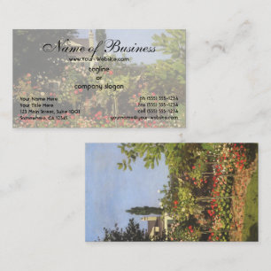 Blumengarten in Sainte-Adresse von Claude Monet Visitenkarte