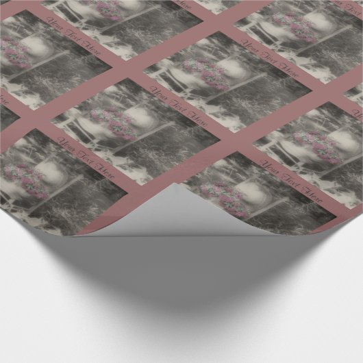 Blumengarten in Schwarz-Weiß Geschenkpapier (Ecke)