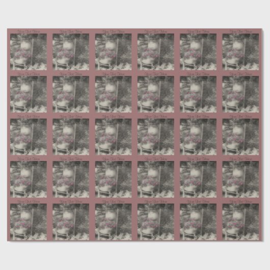 Blumengarten in Schwarz-Weiß Geschenkpapier (Flach)