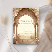 Blumengarten Indian Palace Arch Wedding RSVP Karte