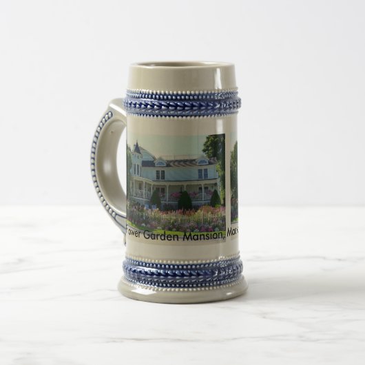 Blumengarten, Insel Mackinac, Michigan Bierglas (Vorderseite Links)