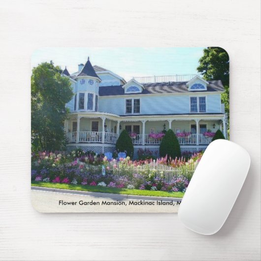 Blumengarten, Insel Mackinac, Michigan Mousepad (Mit Mouse)