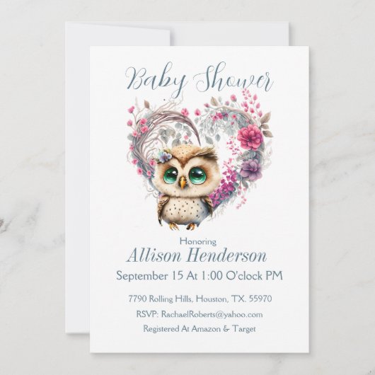 Blumengarten Kinderdusche Einladung (Vorderseite)