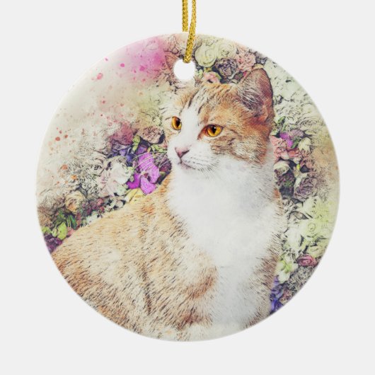 Blumengarten Kitty | ABSTRAKT | Wasserfarbe Keramikornament (Vorne)
