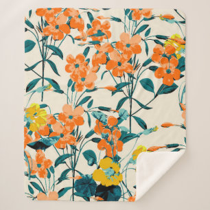 Blumengarten. Kleine Niedliche Florale und Zweigst Sherpadecke