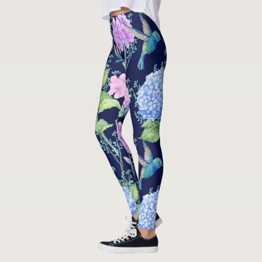 Blumengarten-Kolibri-Libelle Legging Leggings (Links)