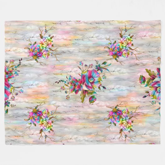 "Blumengarten Komforter" Fleecedecke (Vorderseite (Horizontal))