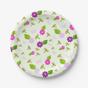Blumengarten Libelle Papier Teller Tischwäsche