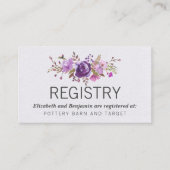 Blumengarten Lila Peony Wedding Registry Begleitkarte (Vorderseite)