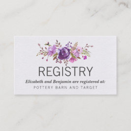 Blumengarten Lila Peony Wedding Registry Begleitkarte