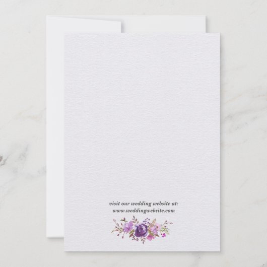 Blumengarten Lila Violet Lavender Lilac Wedding Einladung (Rückseite)
