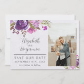 Blumengarten Lila Violettlavender Save the Date (Vorderseite)