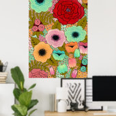 Blumengarten Malerei Poster Kunst (Heimbüro)