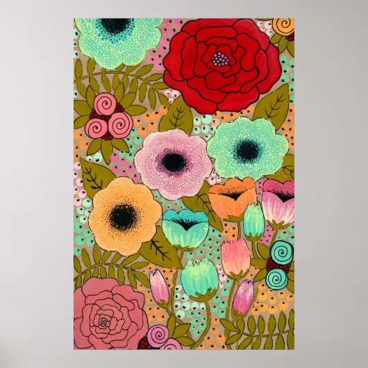 Blumengarten Malerei Poster Kunst (Vorne)
