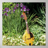 Blumengarten Mandolin und Iris Poster (Vorne)