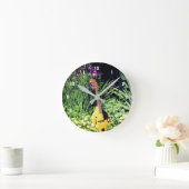 Blumengarten Mandolin und Iris Runde Wanduhr (Zuhause)