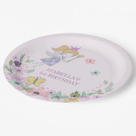 Blumengarten Märchengebirge Pappteller (Schrägansicht)