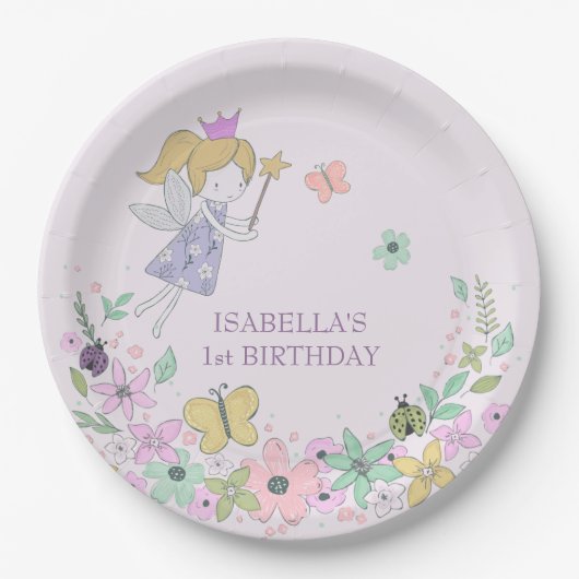 Blumengarten Märchengebirge Pappteller (Vorderseite)