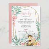 Blumengarten mit Babydusche Einladung (Vorne/Hinten)