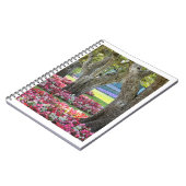 Blumengarten mit Bäumen Foto Notizblock (Linke Seite)