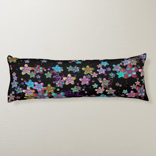 Blumengarten mit farbenfrohen Farben Seitenschläferkissen (Rückseite)