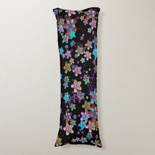 Blumengarten mit farbenfrohen Farben Seitenschläferkissen (Vorderseite Vertikal)