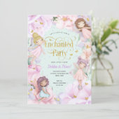 Blumengarten mit Märchen, Geburtstag der Mädchen Einladung (Stehend Vorderseite)