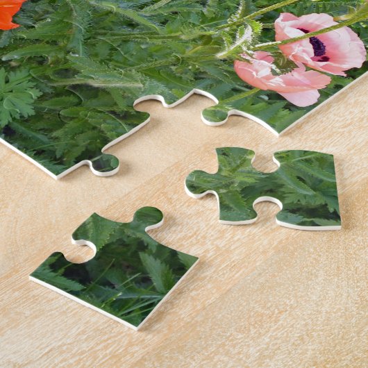 Blumengarten mit Mohnblumen Puzzle (Seite)
