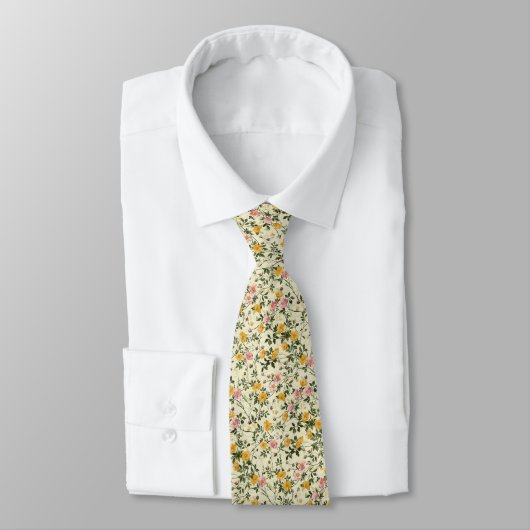 Blumengarten Mit Monogramm Necktie Krawatte (Gebunden)