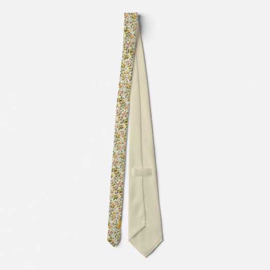 Blumengarten Mit Monogramm Necktie Krawatte (Rückseite)