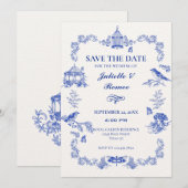 Blumengarten mit Tieren Save The Date (Vorne/Hinten)