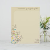 Blumengarten mit weißer Blume Briefbogen (Stehend Vorderseite)