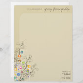 Blumengarten mit weißer Blume Briefbogen (Vorne/Hinten)