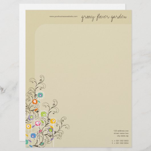 Blumengarten mit weißer Blume Briefbogen (Vorne/Hinten)