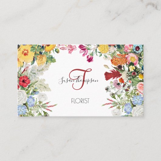 Blumengarten Moderne Minimalistische Social Media Visitenkarte (Vorderseite)