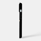 Blumengarten Monogram Black iPhone 15 Hülle (Linke Seite)