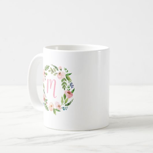 Blumengarten Monogram Coffee Tasse Gift (Vorderseite Links)