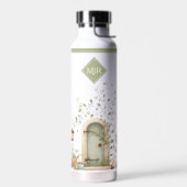 Blumengarten-Monogramm-Wasserflasche Trinkflasche (Links)