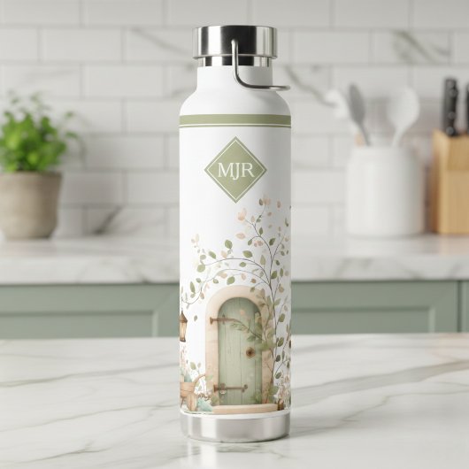 Blumengarten-Monogramm-Wasserflasche Trinkflasche