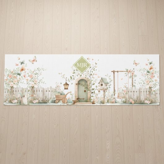 Blumengarten-Monogramm Yogamatte