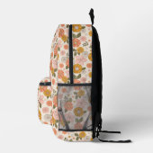 Blumengarten-Muster in Rosa und Orange Bedruckter Rucksack (Rechts)