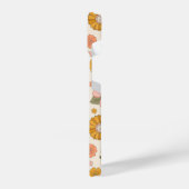 Blumengarten-Muster in Rosa und Orange iPhone Hülle (Linke Seite)