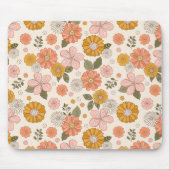 Blumengarten-Muster in Rosa und Orange Mousepad (Vorne)