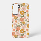Blumengarten-Muster in Rosa und Orange Samsung Galaxy Hülle (Rückseite)