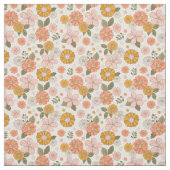 Blumengarten-Muster in Rosa und Orange Stoff (Muster)